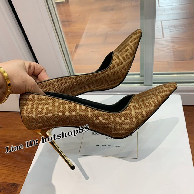 balmain2022專櫃新款高跟單鞋 定制進口羊京鞋面高跟女鞋 dx3104